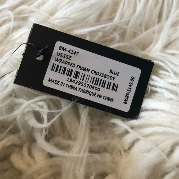 Badgley Mischka Blue Wrapped Frame Crossbody Bag - Picture 3 of 5